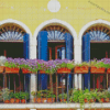 Aesthetic Flower Balcony Italy Diamond Paintings