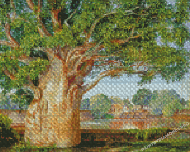 African Boabab Tree Marianne North Diamond Painting