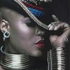 African Lady Wears Jewelry Diamond Painting