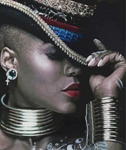 African Lady Wears Jewelry Diamond Painting