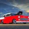 Antique Red 55 Chevy Car Diamond Painting