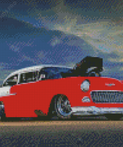 Antique Red 55 Chevy Car Diamond Painting