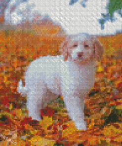 Autumn Golden Retriever Puppy Diamond Painting