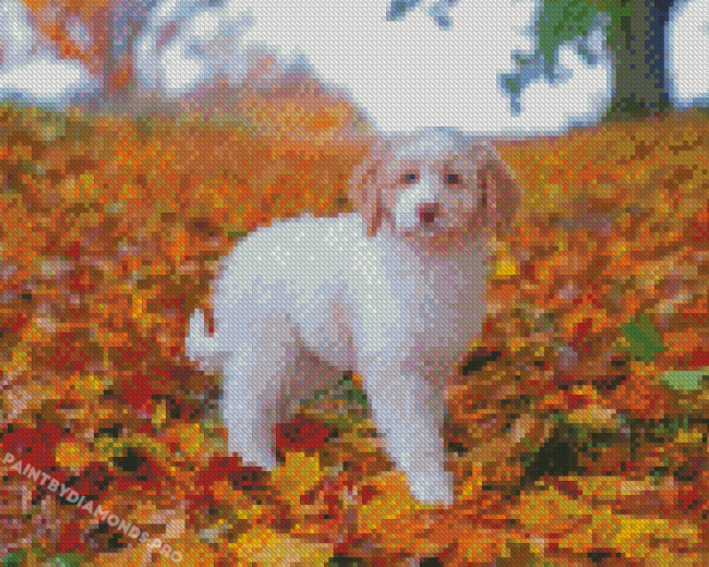 Autumn Golden Retriever Puppy Diamond Painting