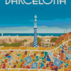 Barcelona Spain Travel Poster Diamond Paintings