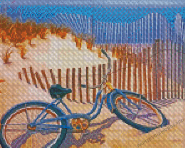 Beach Bike On Sand Diamond Painting