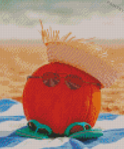 Beach And Cool Pumpkin Diamond Paintings