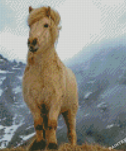 Beige Icelandic Horse Diamond Painting