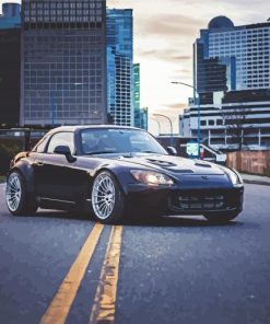 Black Honda S2000 With City View Diamond Painting