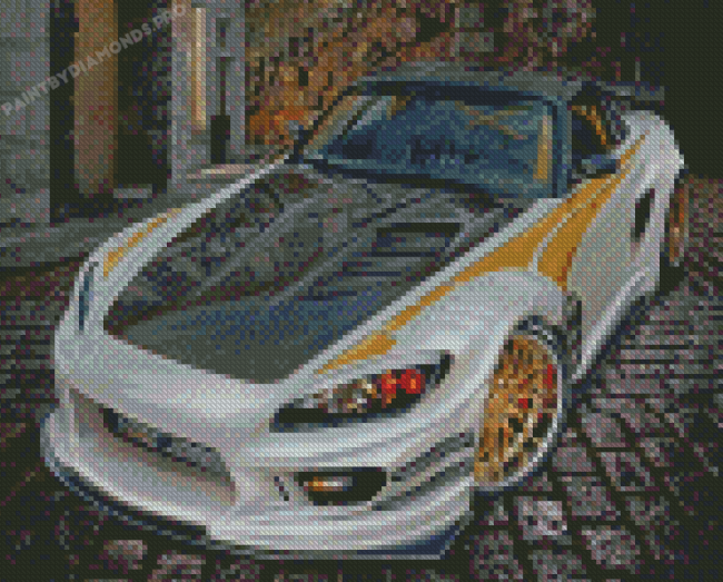 Black White And Golden Honda S2000 Diamond Painting