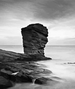 Black And White Arbroath Seaside Diamond Painting