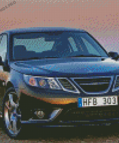 Black Saab Car Diamond Painting