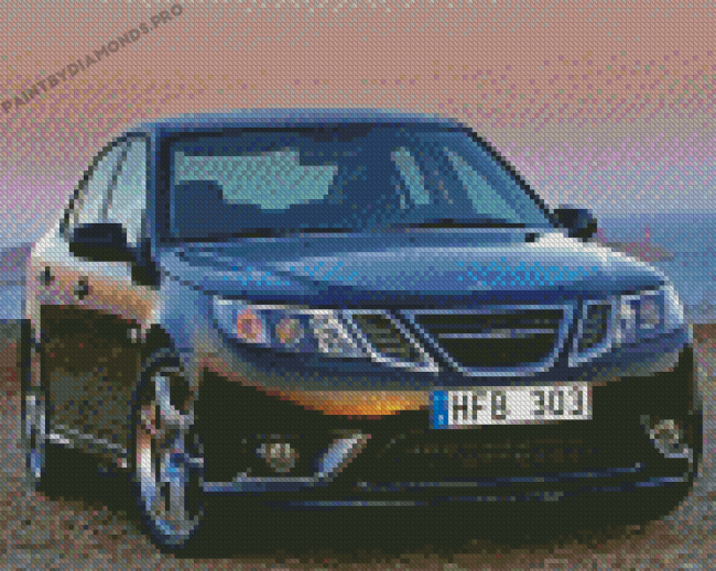 Black Saab Car Diamond Painting