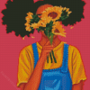 Black Woman With Sunflowers Diamond Painting