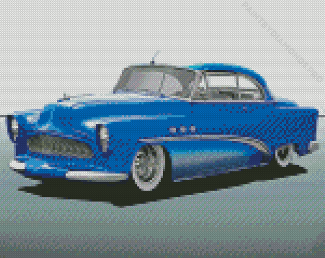 Blue 1953 Buick Car Diamond Painting