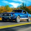 Blue Ford Mustang Classic Car Diamond Painting