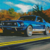 Blue Ford Mustang Classic Car Diamond Painting