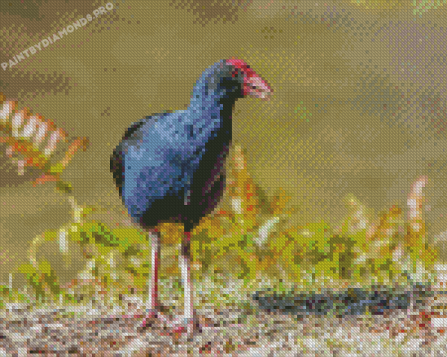 Blue Pukeko Bird Diamond Painting