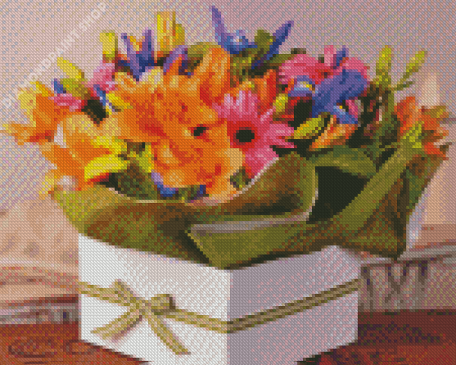 Box Of Flowers Diamond Paintings