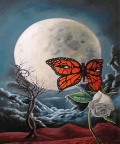 Butterfly And Moon Diamond Painting