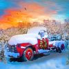 Christmas Chevy Truck In Snow Diamond Paintings