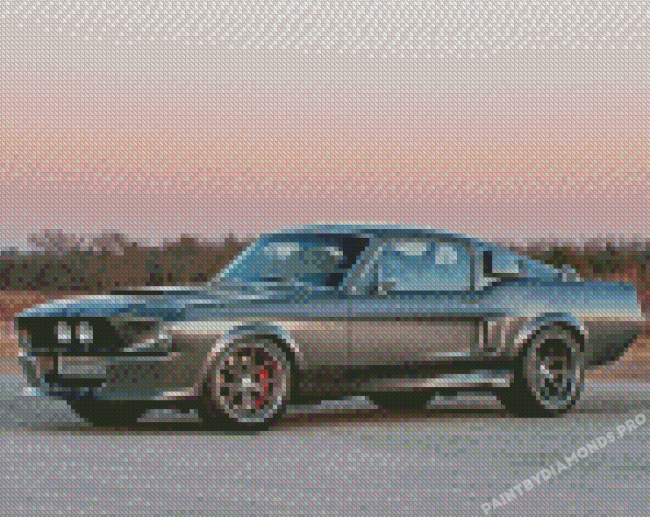 Classic Grey Shelby Mustang Diamond Painting