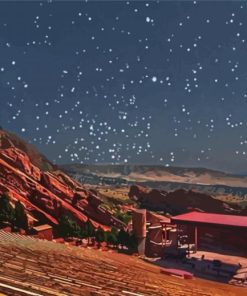 Colorado Red Rocks Park And Amphitheatre Starry Night Diamond Painting