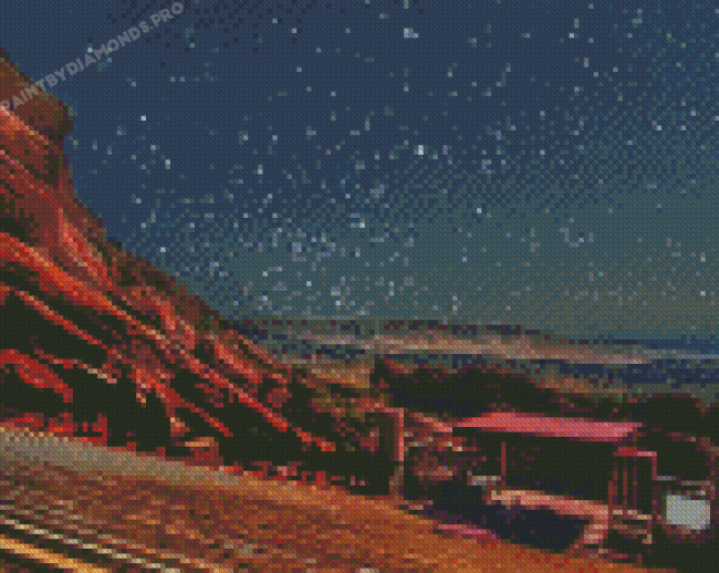 Colorado Red Rocks Park And Amphitheatre Starry Night Diamond Painting