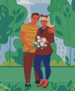 Couple Walking In Garden On Spring Diamond Painting