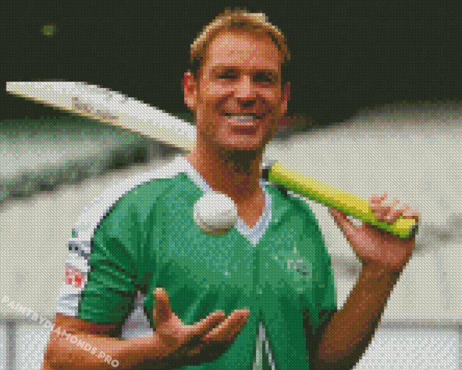 Cricket Player Shane Warne Diamond Painting