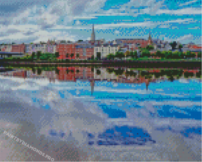 Derry City Water Reflection Diamond Paintings