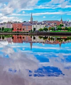 Derry City Water Reflection Diamond Paintings