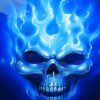 Fire Blue Skull Diamond Painting