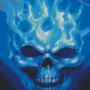 Fire Blue Skull Diamond Painting