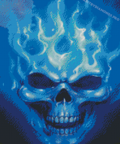 Fire Blue Skull Diamond Painting