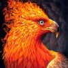 Fire Bird Head Diamond Painting