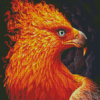 Fire Bird Head Diamond Painting