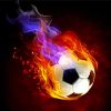 Flaming Soccer Ball Diamond Painting