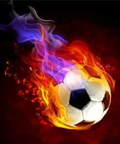 Flaming Soccer Ball Diamond Painting