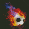 Flaming Soccer Ball Diamond Painting