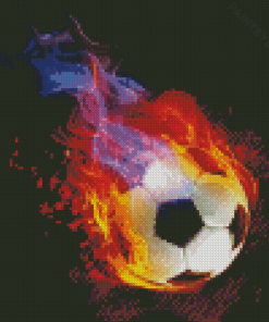 Flaming Soccer Ball Diamond Painting