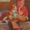 Frances Tipton Hunter Boy And Dog Diamond Painting