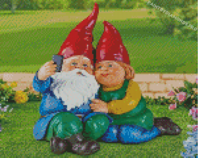 Garden Gnomes Couple Diamond Paintings