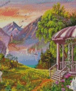 Gazebo By The Lake Diamond Painting