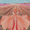 Girl In Flowers Field Diamond Paintings