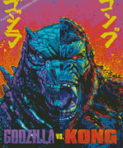 Godzilla Vs Kong Illustration Poster Diamond Painting