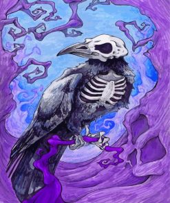 Gothic Raven Skull Diamond Painting