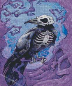 Gothic Raven Skull Diamond Painting