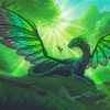 Green Dragon With Fairy Diamond Painting