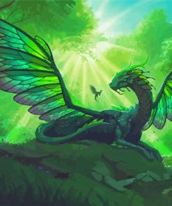 Green Dragon With Fairy Diamond Painting